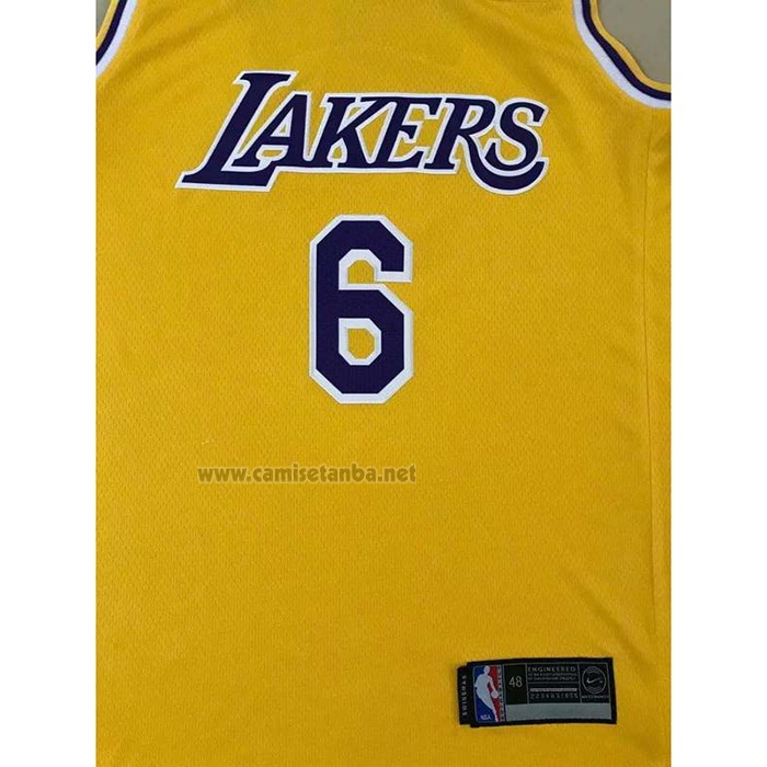 Camiseta Los Angeles Lakers LeBron James #6 Icon 2021-22 Amarillo